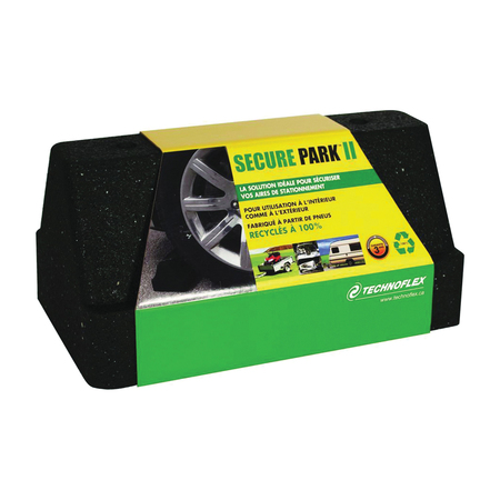 QRRI Secure Park TF375-6X20-SP Parking Stop, Rubber, Black/Yellow TF375-60X20-SP